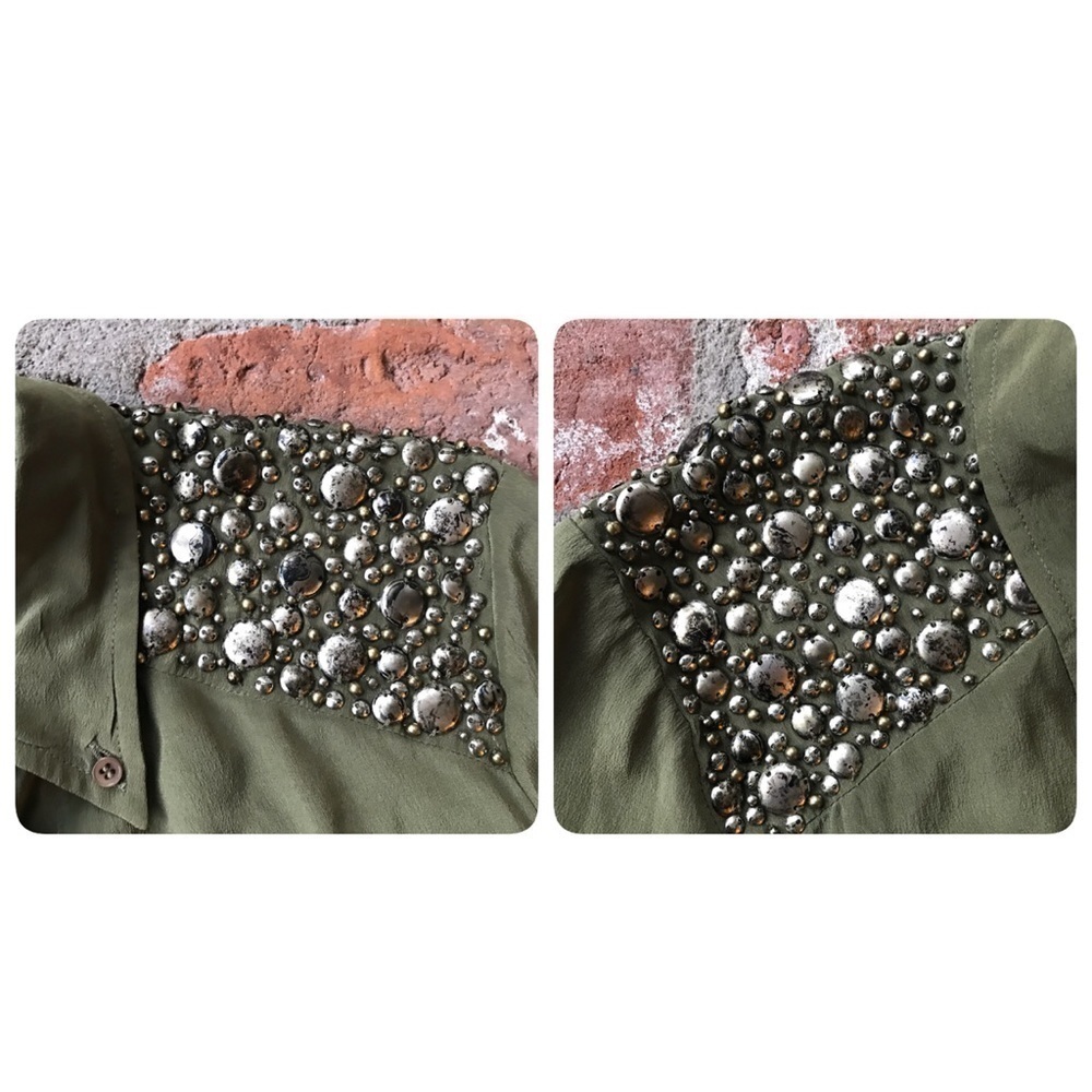 Love Sam Green beaded silk blouse - Picture 7 of 8